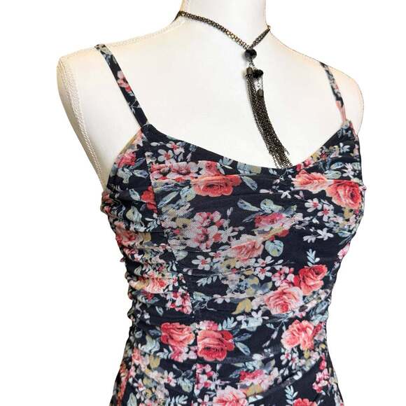 Free Press Tops - Free Press Clothing Floral Ruched Mesh Bodysuit Size S